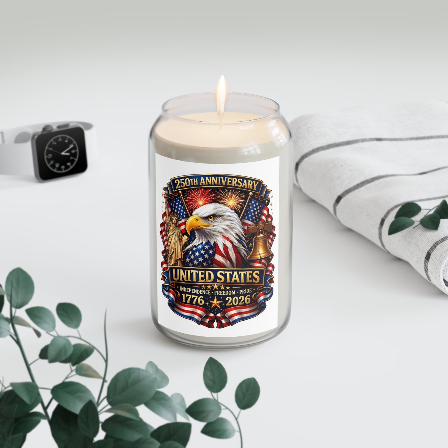 Patriotic Soy Candle — 250th United States Anniversary 1776–2026 (13.75 oz)