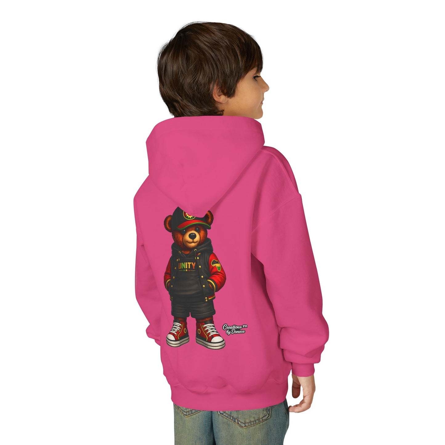 Youth Bear Hoodie — Streetwear Teddy Bear Graphic Pullover