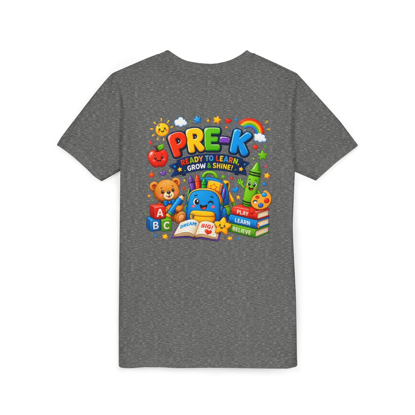 Pre-K Ready To Learn Kids T-Shirt — Colorful Preschool Back-to-School Tee