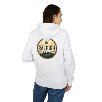 Raleigh Retro Skyline Hoodie — Vintage City Badge Design