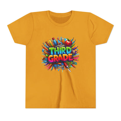 Third Grade Kids' T-Shirt – Colorful School Supplies Back-to-School Tee