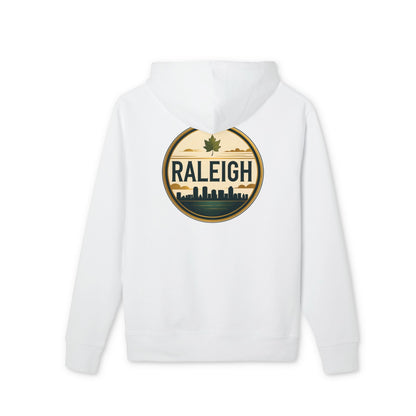 Raleigh Retro Skyline Hoodie — Vintage City Badge Design