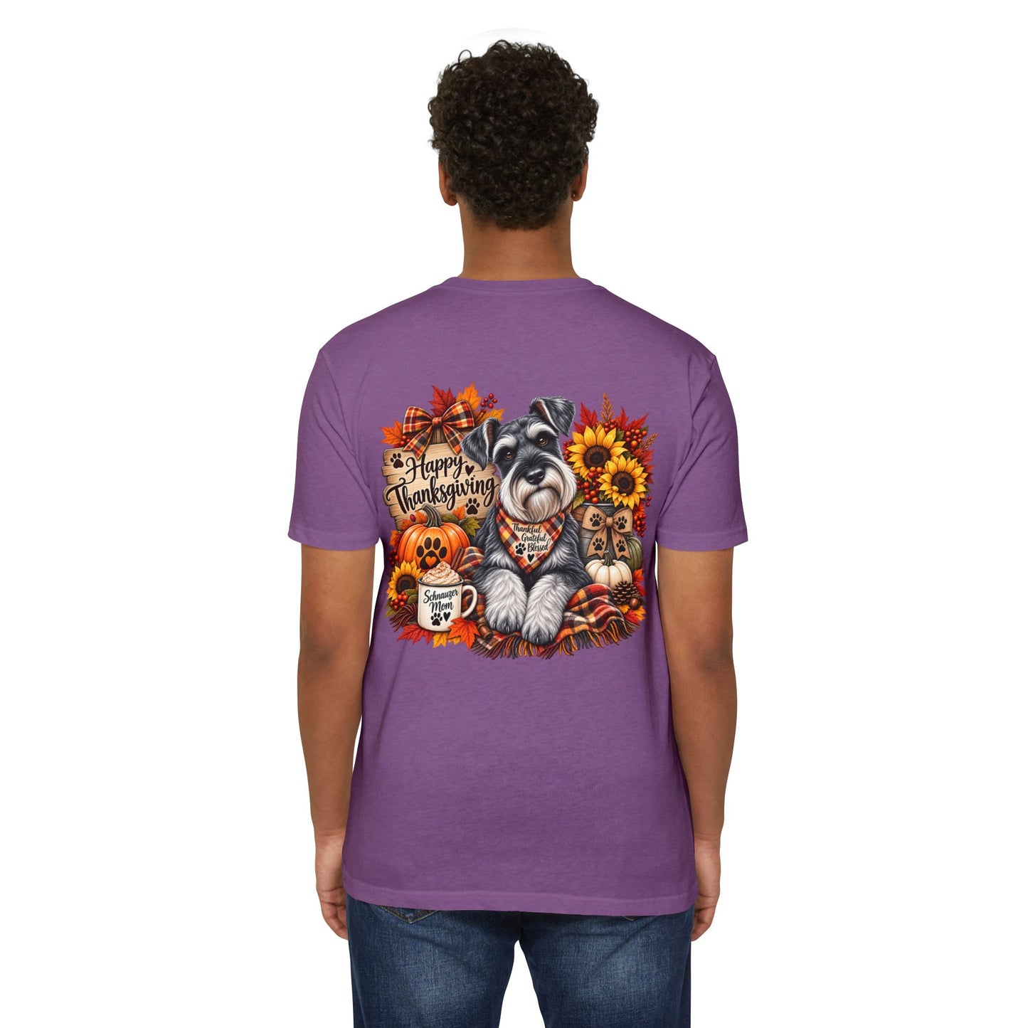 Thanksgiving Schnauzer T-Shirt — Happy Thanksgiving Fall Dog Tee