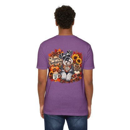 Thanksgiving Schnauzer T-Shirt — Happy Thanksgiving Fall Dog Tee