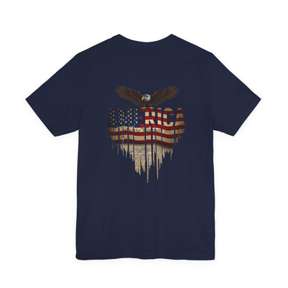 America Eagle Flag Graphic T‑Shirt — Patriotic USA Tee for 4th of July