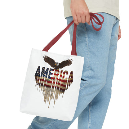America Eagle Flag Tote Bag – Patriotic USA Canvas Tote