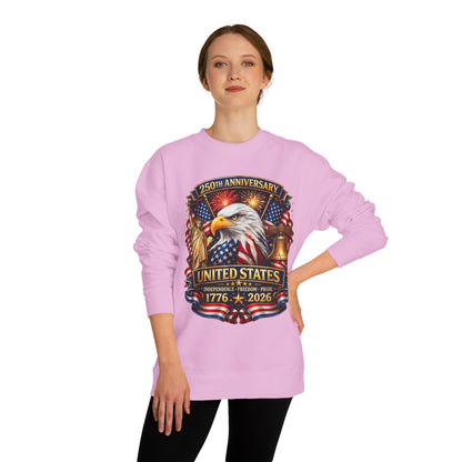 250th Anniversary United States Crewneck Sweatshirt — Eagle & American Flag 1776–2026