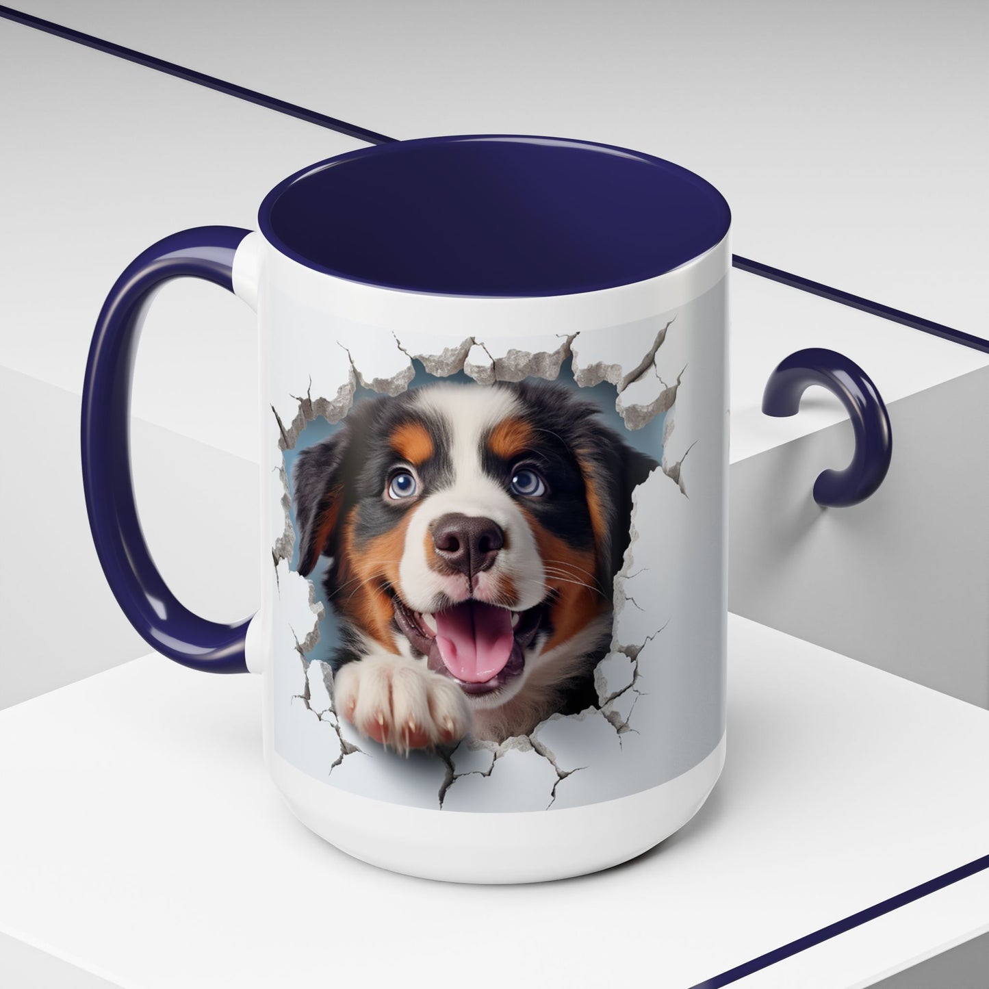 Bernese Mountain Dog 3D Breakthrough Accent Coffee Mug – Playful Pup Gift (11/15oz)