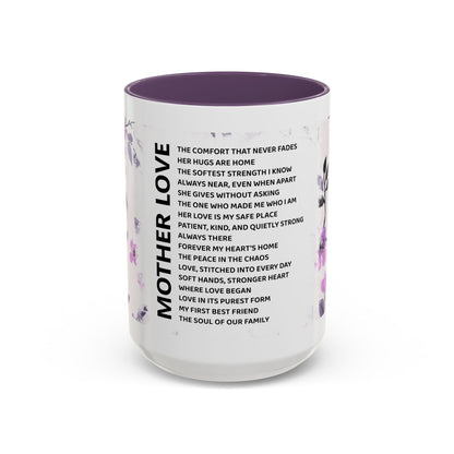 Mother Love Coffee Mug — Floral Poem Tribute (11/15oz)