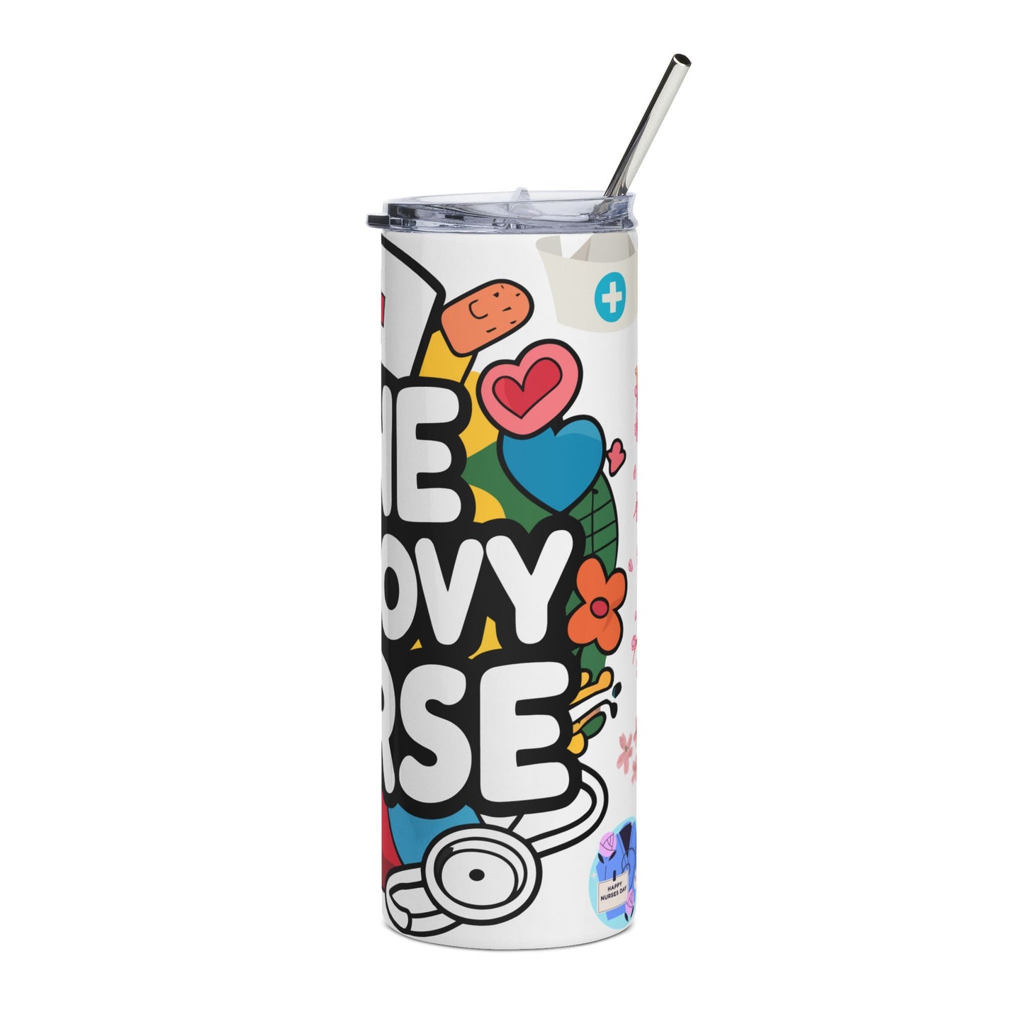 Tumbler — “One Groovy Nurse” 20oz Stainless Steel Travel Cup