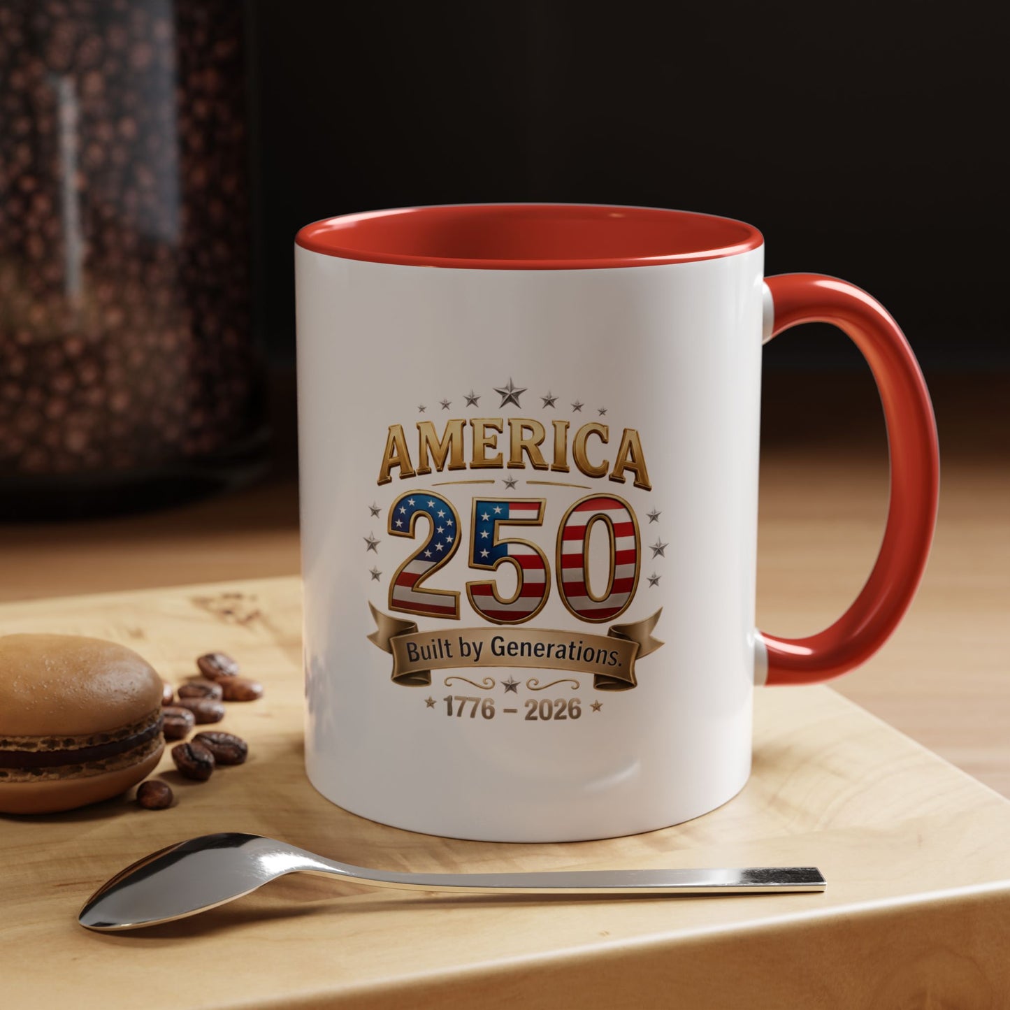 America 250 Coffee Mug — Patriotic 1776–2026 Anniversary Accent Mug