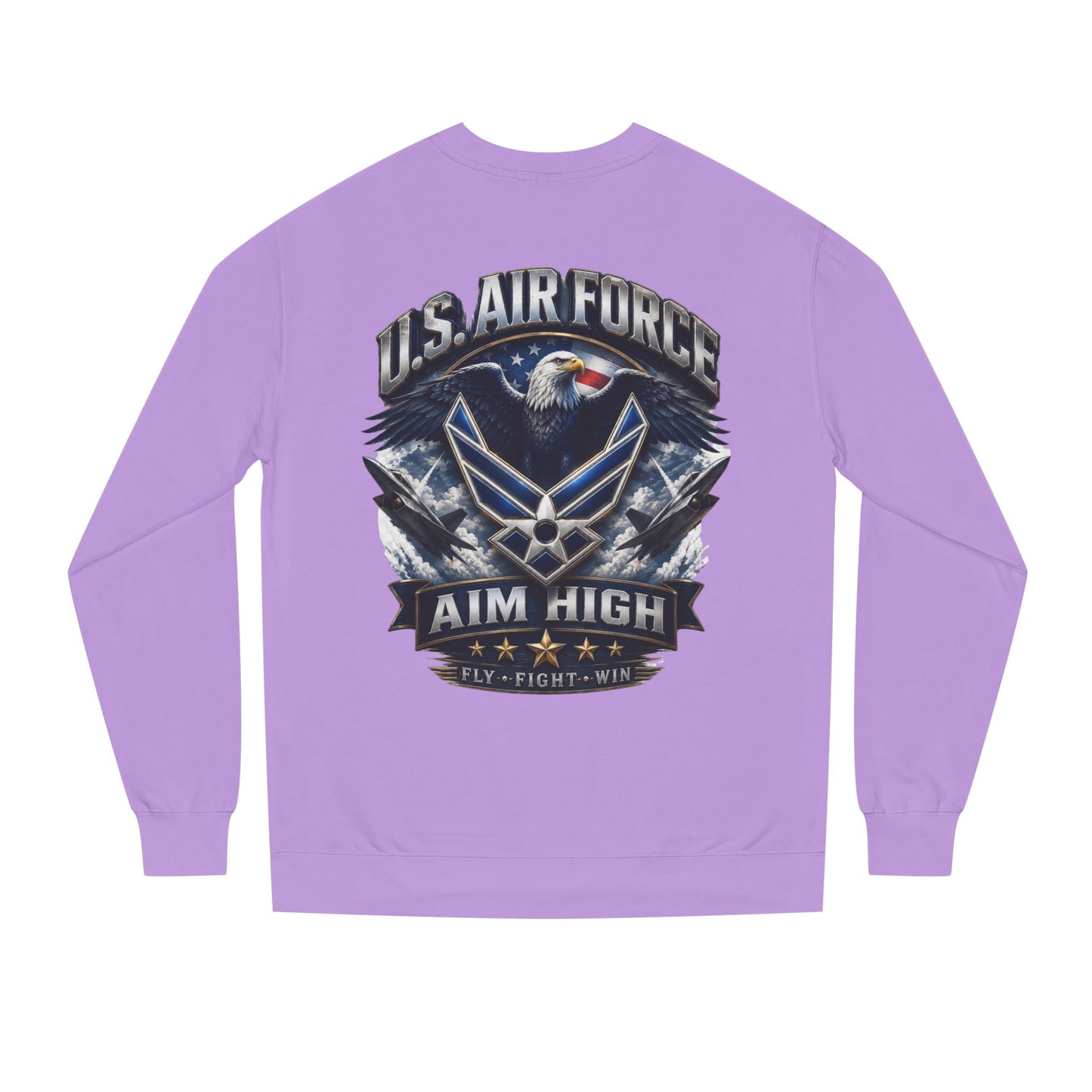 Air Force Crewneck Sweatshirt — "U.S. Air Force Aim High" Military Logo Pullover