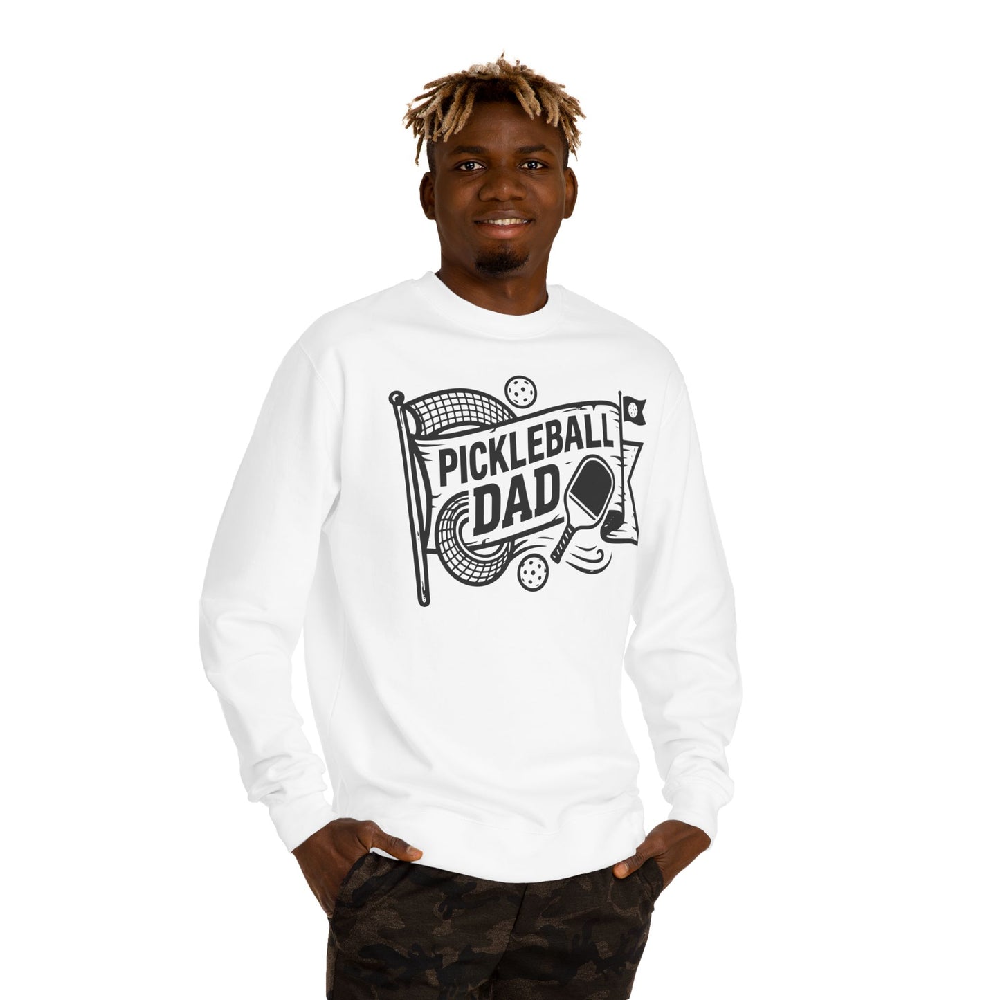 Pickleball Dad Crewneck Sweatshirt — Vintage Court Logo