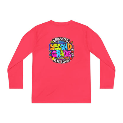 Second Grade Long Sleeve Tee — "Watch Out Second Grade Here I Come" Youth Shirt