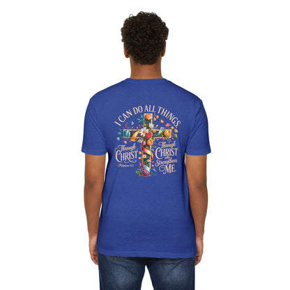 Christian Cross T‑Shirt — “I Can Do All Things Through Christ” Inspirational Tee