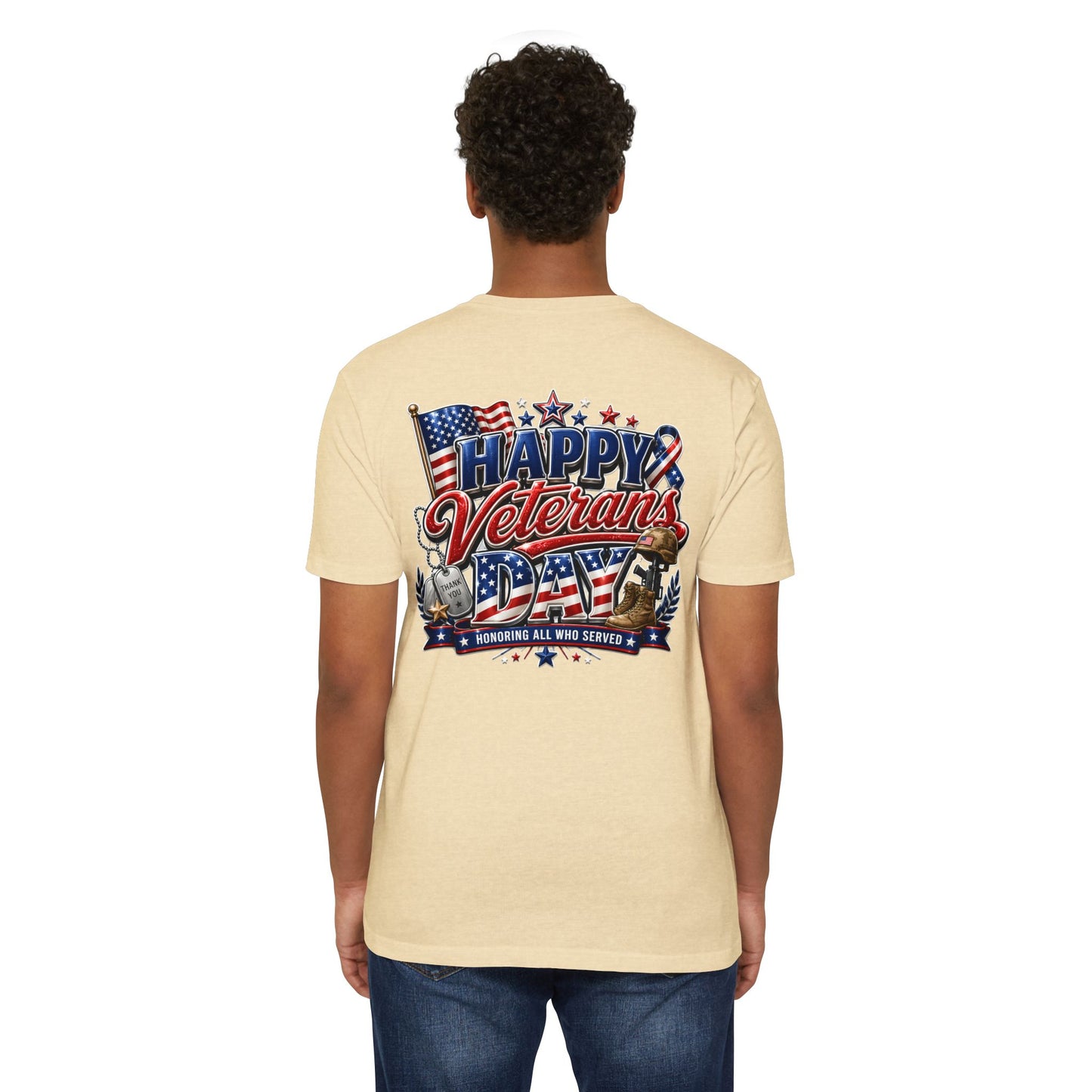 Veterans Day T-Shirt - "Happy Veterans Day" Patriotic Military Tribute Tee