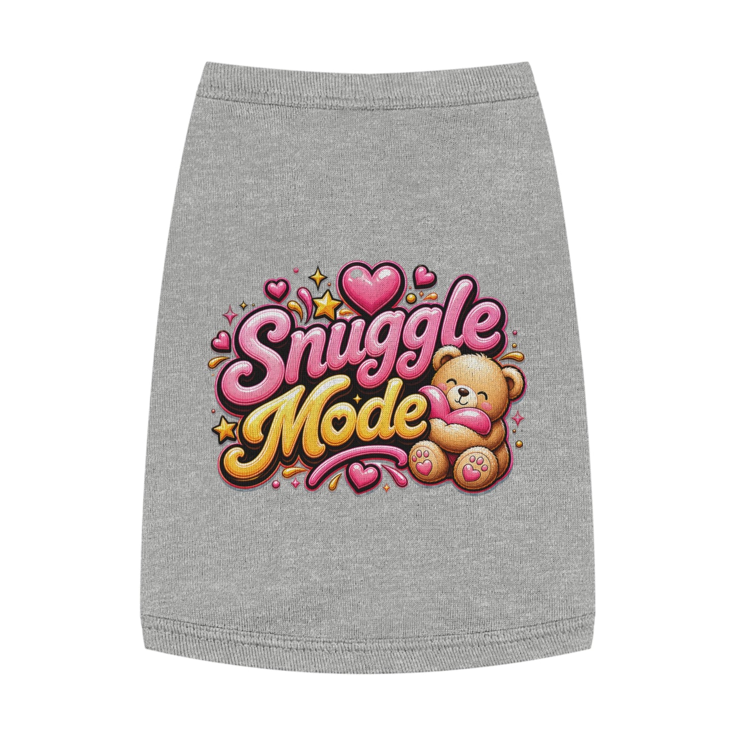 Snuggle Mode Pet Tank Top — Cute Teddy Heart Dog & Cat Shirt
