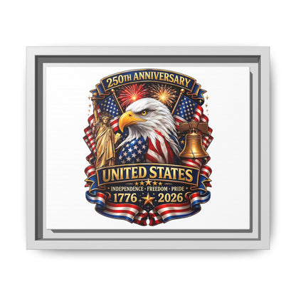 250th Anniversary United States Framed Canvas - Patriotic Eagle 1776–2026