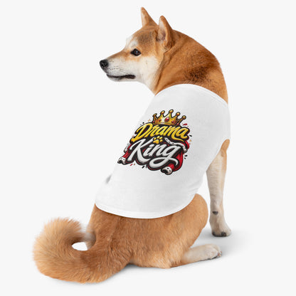 Drama King Pet Tank Top – Crown Graphic Dog Shirt