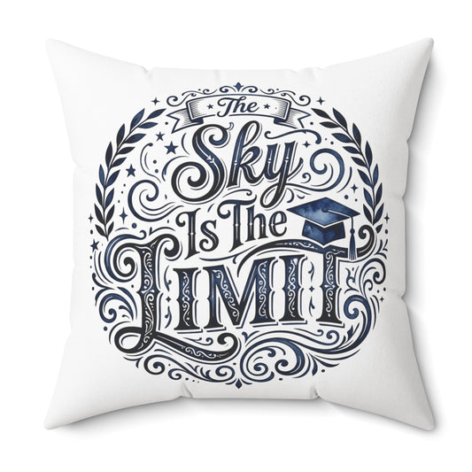 “The Sky Is The Limit” Graduation Throw Pillow — Inspirational College Grad Gift