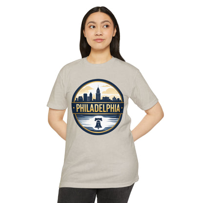 Philadelphia Skyline T-Shirt — City Skyline & Liberty Bell Graphic