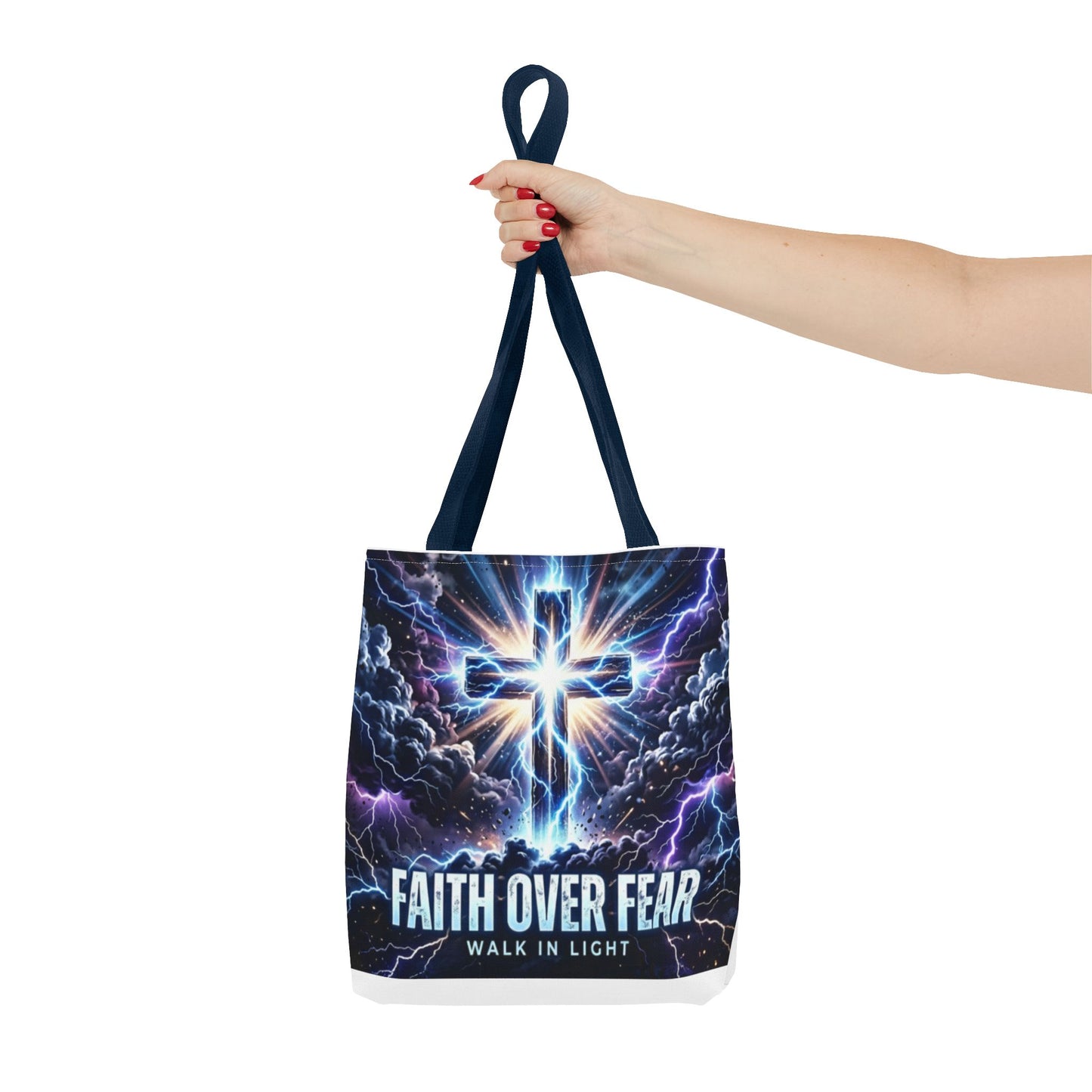 Faith Over Fear Cross Tote Bag
