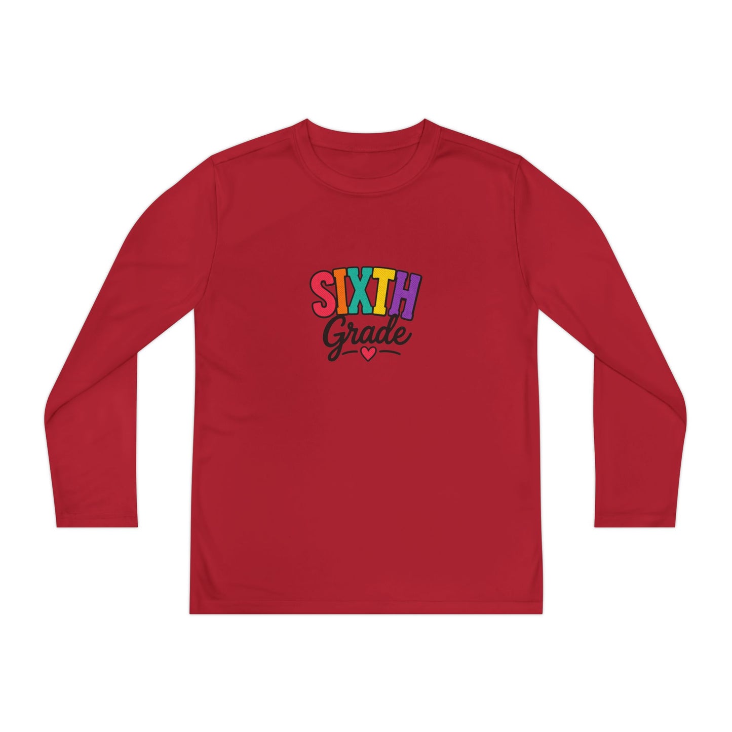 Sixth Grade Youth Long Sleeve Tee - Colorful Back-to-School Shirt