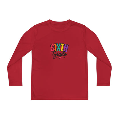 Sixth Grade Youth Long Sleeve Tee - Colorful Back-to-School Shirt