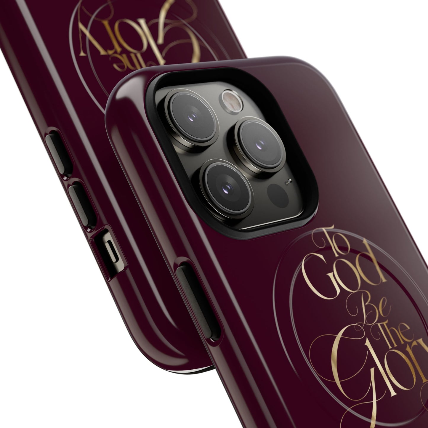 "To God Be The Glory" Tough Magnetic Phone Case — Burgundy Christian iPhone Cover