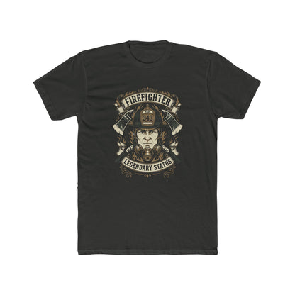 Firefighter Legendary Status T-Shirt — Vintage Fireman Helmet Graphic