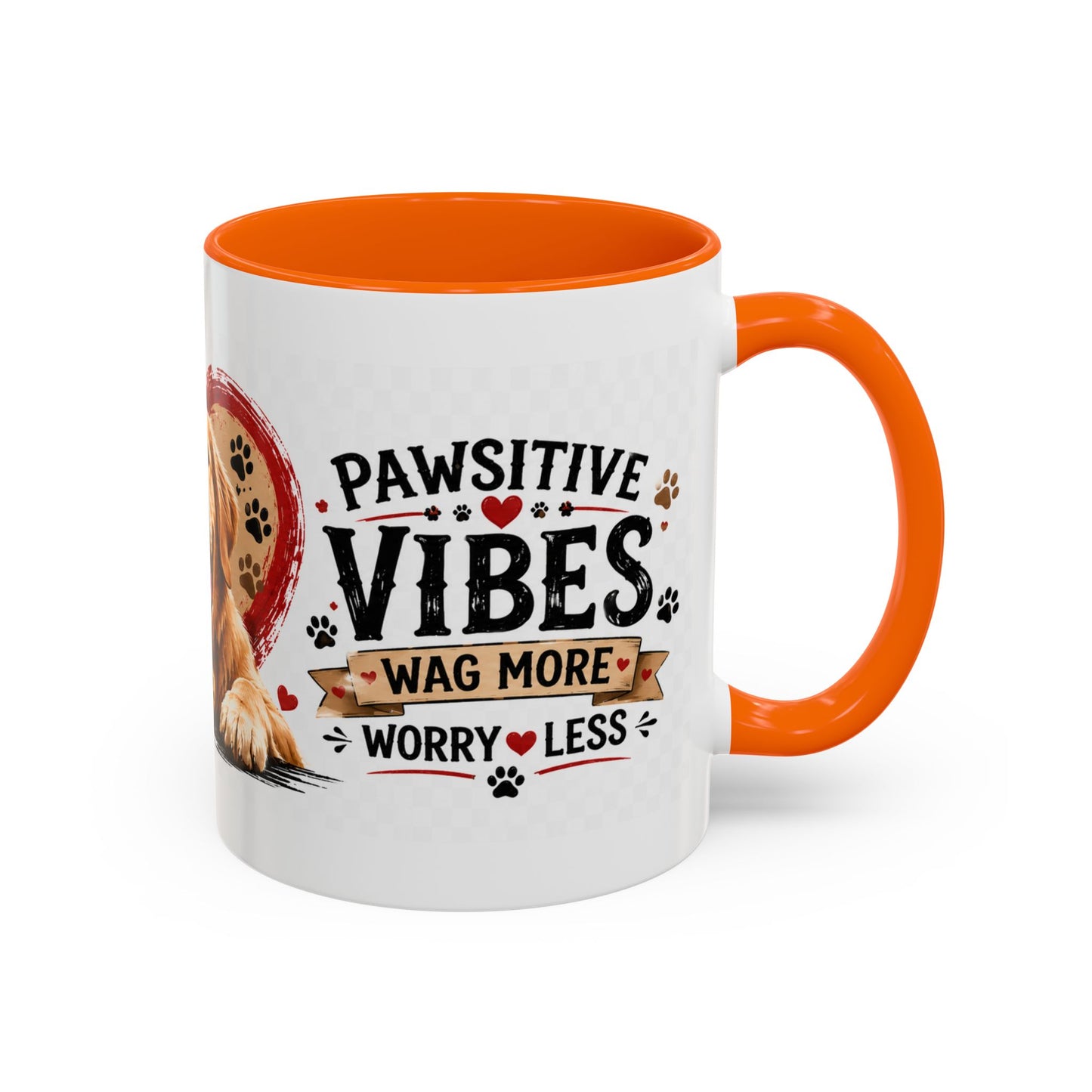 Pawsitive Vibes Coffee Mug - "Wag More, Worry Less" Dog Lover Accent Mug