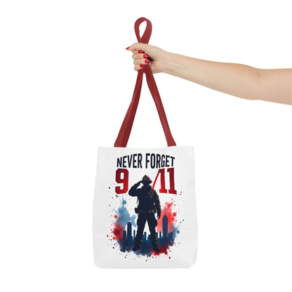 Never Forget 9/11 Tribute Tote Bag — Memorial Patriotic Canvas Carryall