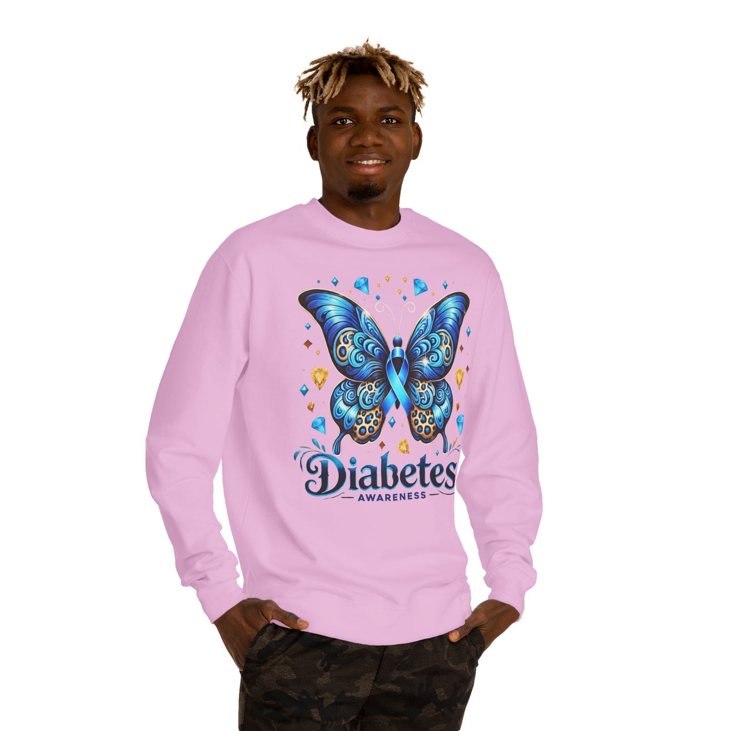 Diabetes Awareness Butterfly Sweatshirt