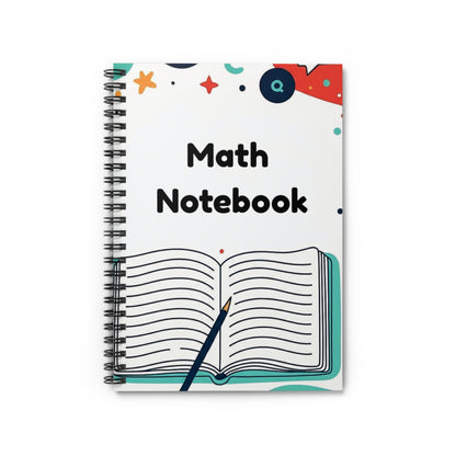 Math Notebook — Spiral Ruled School Notebook with Decorative Cover