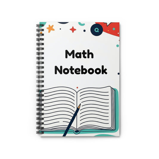 Math Notebook — Spiral Ruled School Notebook with Decorative Cover