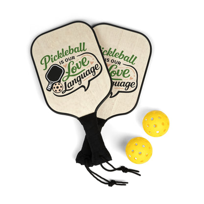 Pickleball Paddle Set — "Pickleball Is Our Love Language" Design Kit (2 Paddles + Balls)