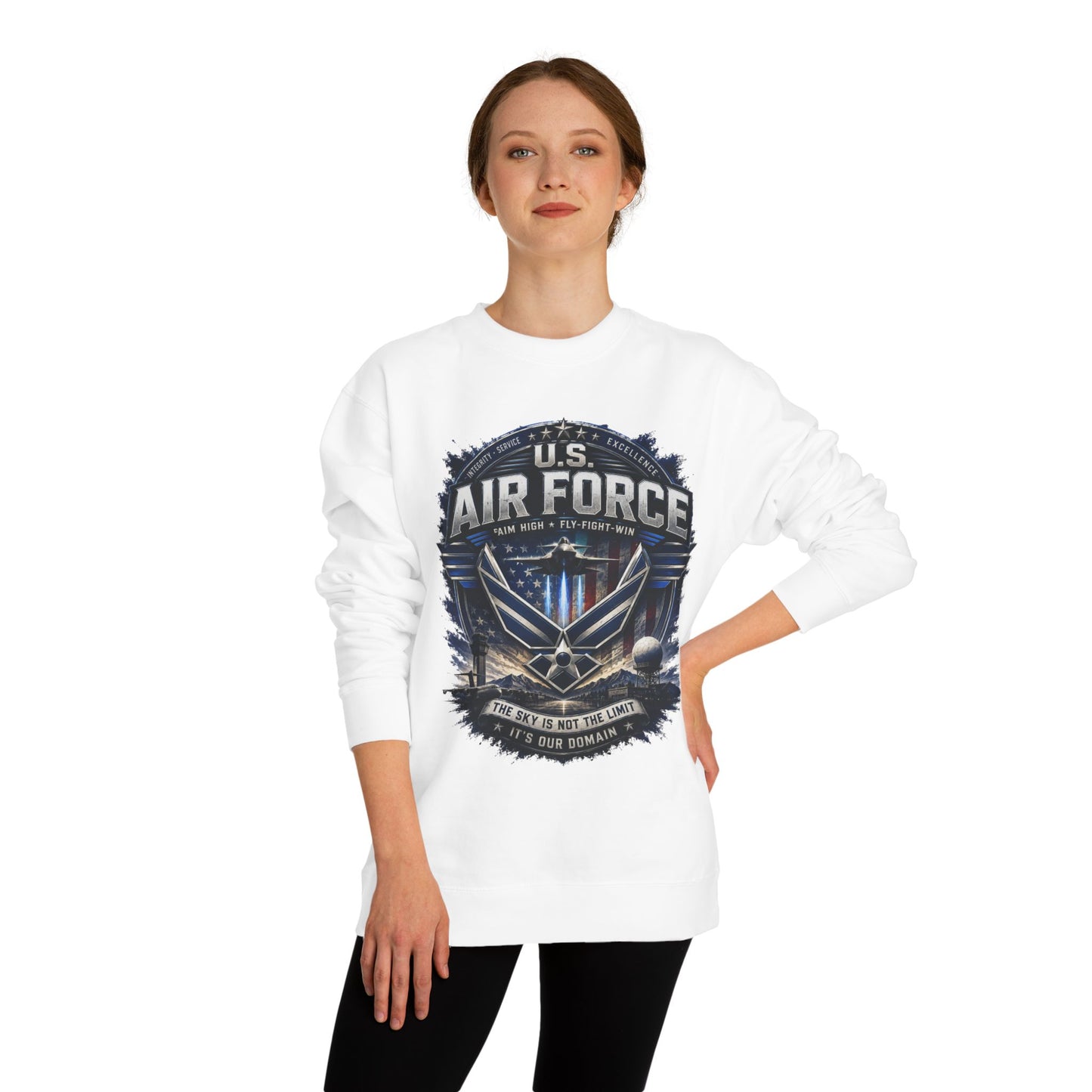 Air Force Crewneck Sweatshirt - U.S. Military Emblem Graphic