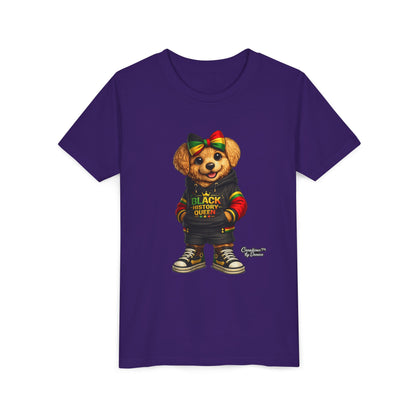 Youth Tee — Black History Queen Bear Graphic T-Shirt