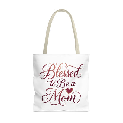 Blessed to Be a Mom Tote Bag – Mother's Day Floral Script Gift
