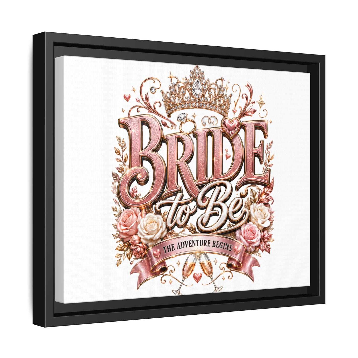 Bride to Be Framed Canvas - 'The Adventure Begins' Bridal Wall Art