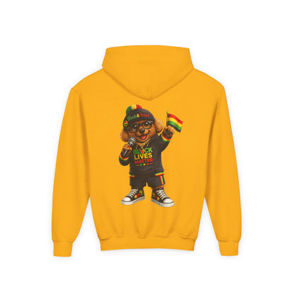 Youth Hoodie — Black Lives Matter Rasta Bear Kids Pullover