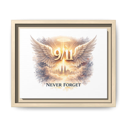 9/11 Memorial Matte Canvas Print — "Never Forget" Framed Wall Art