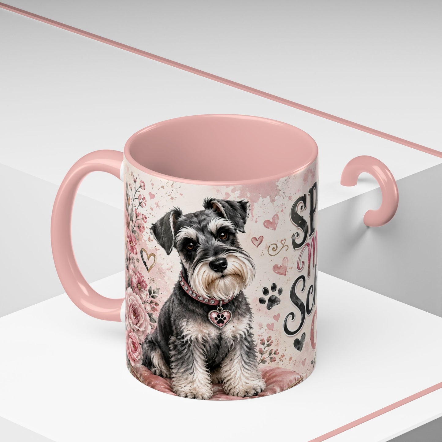 Spoiled Miniature Schnauzer Club Accent Coffee Mug — Cute Dog Mom Gift