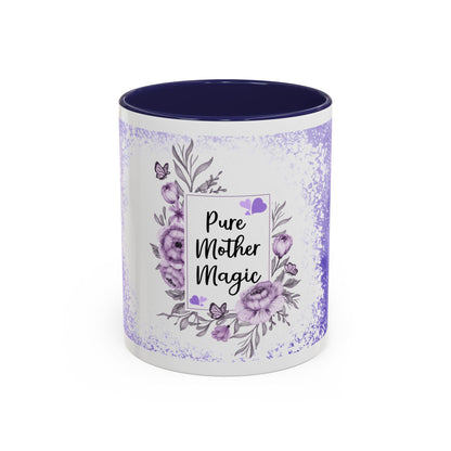 Pure Mother Magic Accent Coffee Mug — Floral Purple 11/15oz