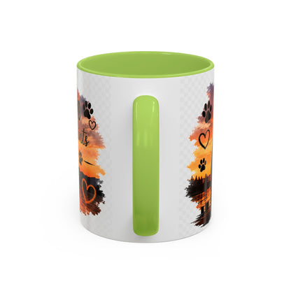 Dog Lover Coffee Mug - "A True Friend Leaves Paw Prints on Your Heart" Accent Mug (11/15oz)