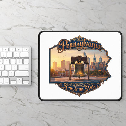 Pennsylvania Keystone State Gaming Mouse Pad – Liberty Bell Skyline Design