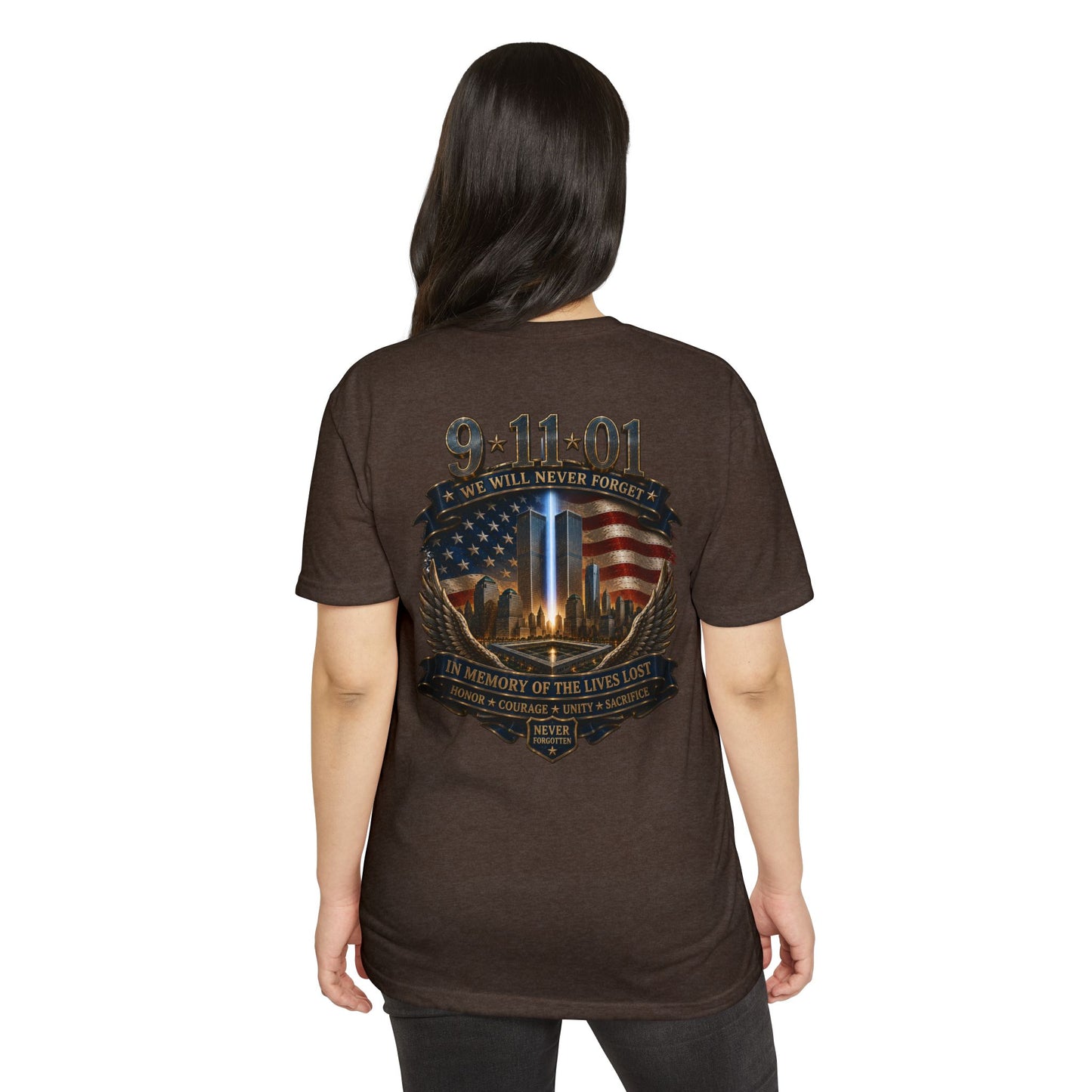 9/11 Memorial T-Shirt — "We Will Never Forget" Tribute Tee