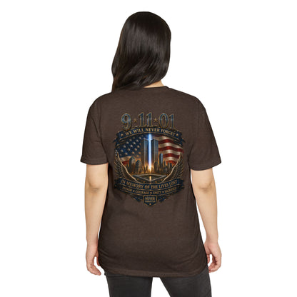 9/11 Memorial T-Shirt — "We Will Never Forget" Tribute Tee