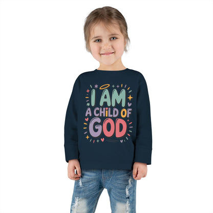 I Am a Child of God Toddler Long Sleeve Tee — Cute Christian Kids Shirt