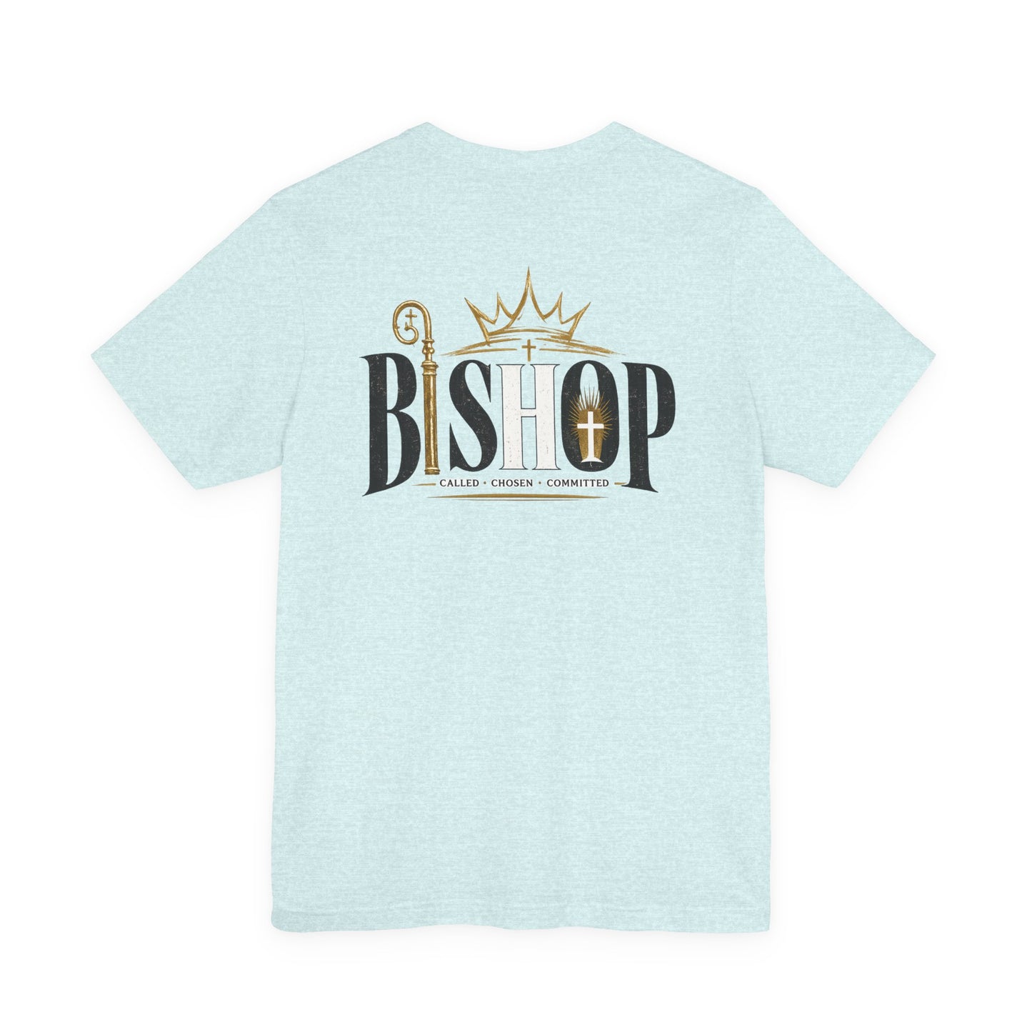Bishop Graphic Tee — 'BISHOP' Crown & Crosier Church Leadership Shirt